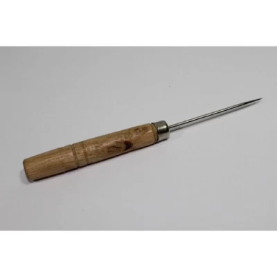Шило без крючка с деревянной ручкой 12см