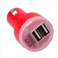 Зарядка автомобильная (2 USB 2.1A/1A) разные цвета