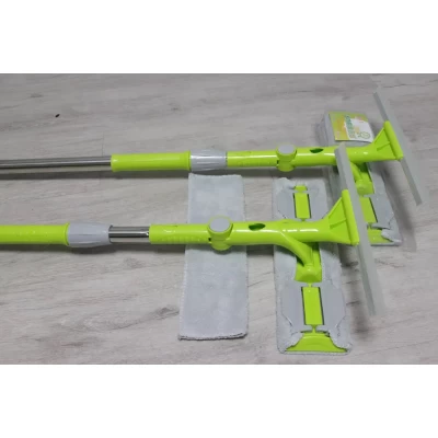 Швабра для мытья окон с поворотом на 180 градусов и дополнительной насадкой Швабра для мытья окон с поворотом на 180 градусов и дополнительной насадкой