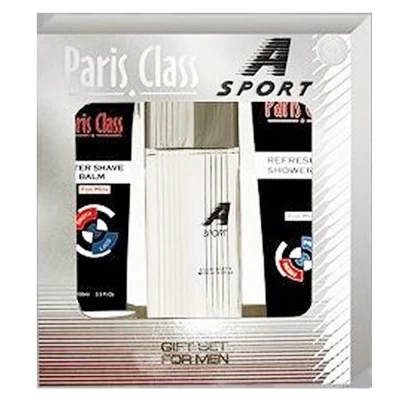 НАБОР ТУАЛЕТНАЯ ВОДА PARIS CLASS A-SPORT 100МЛ +ГЕЛЬ ДЛЯ ДУША 130МЛ + БАЛЬЗАМ ПОСЛЕ БРИТЬЯ 100МЛ