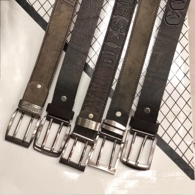 Ремень джинсовый кожаный, ширина 4 см