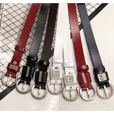  	Ремень кожаный брендовый, ширина 2.5 см