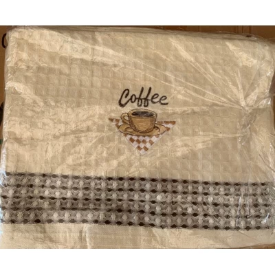Полотенце вафельное для кухни "Coffee" размер 38x68 см Полотенце вафельное для кухни "Coffee" размер 38x68 см