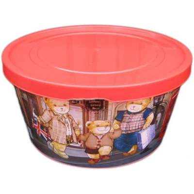 Ёмкость для пищевых продуктов пластиковая круглая с декором 1 литр (ПолимерАгро) Ёмкость для пищевых продуктов пластиковая круглая с декором 1 литр (ПолимерАгро)