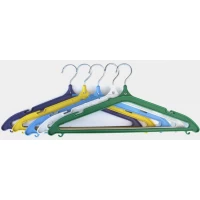 Плечики №2 стандартные цветные. Металлический крючок. 10 шт