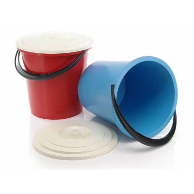 Ведро полиэтиленовое цветное 10 литров с крышкой (Юнипласт)