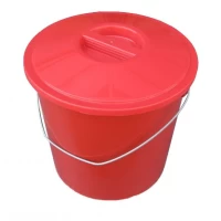 Ведро полиэтиленовое 17 литров цветное с крышкой с металлической ручкой (ПолимерАгро)