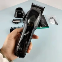 Машинка профессиональная VGR V-653 для стрижки волос с переменными насадками и подставкой 5Вт, Чёрный