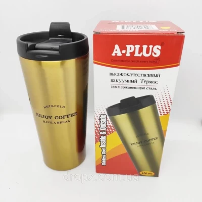 Термокружка термос А-плюс 450 мл (1622) Золотистый