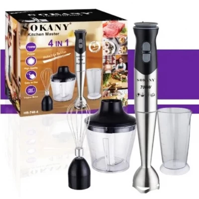 Многофункциональный погружной блендер Sokany 748-4 3в1 со стаканом домашний