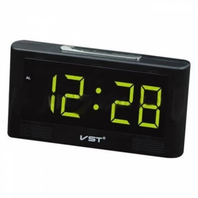 Настольные электронные часы VST-732 Y зеленые стильные