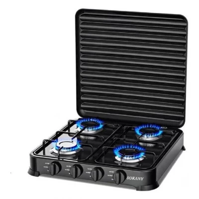 Плита газовая Sokany SK-6004 на 4 комфорки настольная кнопочное поворотные переключатели