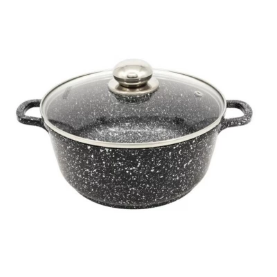 Кастрюля с гранитным покрытием Styleberg ST-3024 чёрная 5.8 л