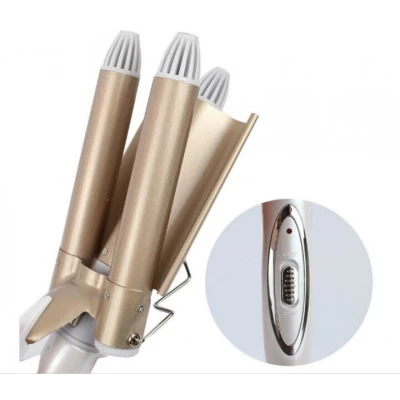 Плойка тройная Gemei GM 1988 на 3 три волена для завивки волос входа за волосами щипцы тройная