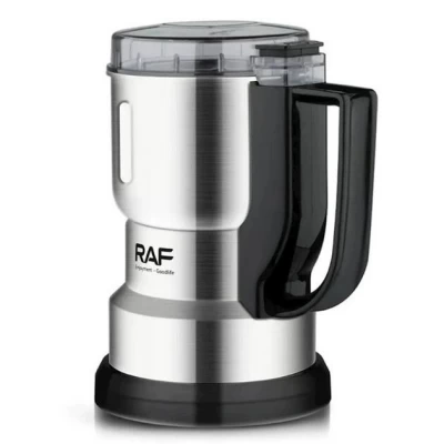 Кофемолка электрическая из нержавеющей стали RAF R. 7132 серебристая 300Вт