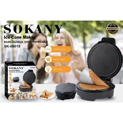 Вафельница для тонких вафель Sokany SK-08019 с антипригарным покрытием 1200 Вт