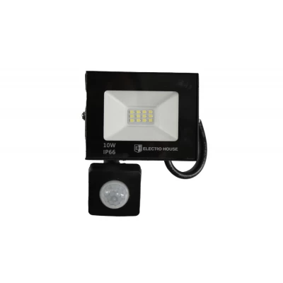 LED прожектор с датчиком движения 10Вт  1000 Лм  6500К   холодный белый  SMD2835