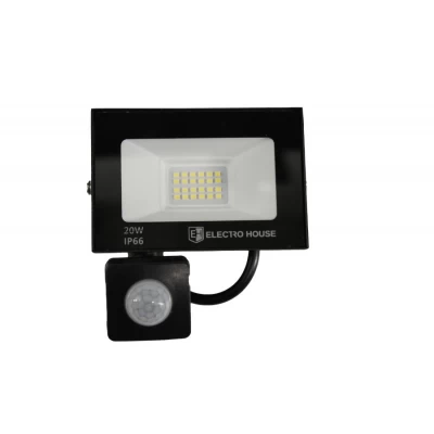 LED прожектор с датчиком движения 20Вт, 2000 Лм, 6500К,  холодный белый, SMD2835