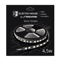 LED лента 4,5Вт 12В SMD2835 60 диодов, 540 Лм, холодный белый 6500К, серия Simple Electro House by Rishang