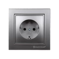 Розетка с заземлением 16 А Enzo Серебряный камень