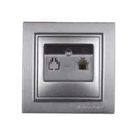 Розетка телефонная Enzo Серебряный камень