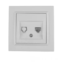 Розетка компьютерная 1х8P8C Enzo Белый