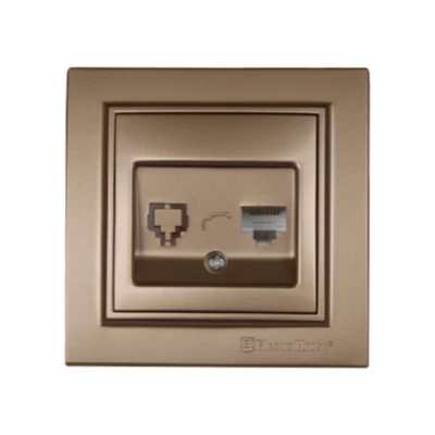 Розетка компьютерная 1х8P8C Enzo Роскошно-золотой