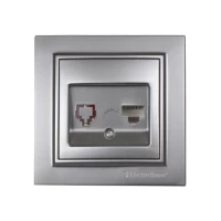 Розетка компьютерная 1х8P8C, Enzo серебряный камень