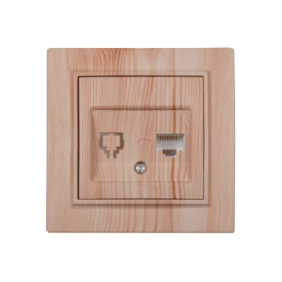 Розетка компьютерная 1x8P8C Enzo Светлое дерево