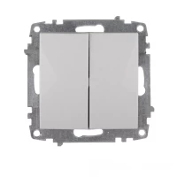 Механизм выключателя двойного Enzo Белый