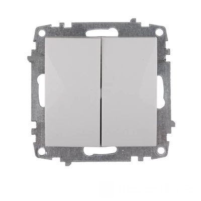 Механизм выключателя двойного Enzo Белый Механизм выключателя двойного Enzo Белый