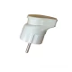 Вилка с заземлением угловая Белый