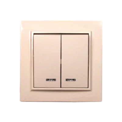 Выключатель с подсветкой двойной Enzo Латте Выключатель с подсветкой двойной Enzo Латте