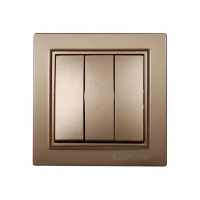 Выключатель тройной Роскошно золотой