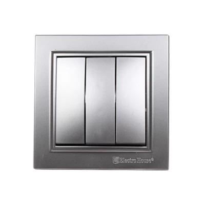 Выключатель тройной Enzo Серебряный камень Выключатель тройной Enzo Серебряный камень