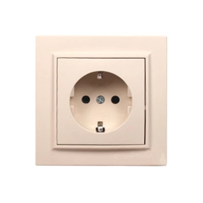 Розетка с заземлением 16 А Enzo Латте