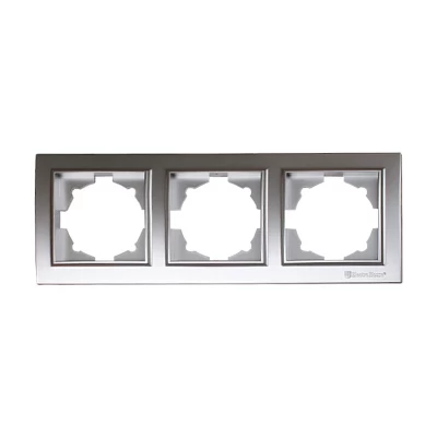 Рамка тройная Enzo Серебряный камень