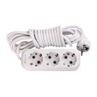 Удлинитель с заземлением 3 гнезда, 2 м, белый