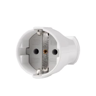 Штепсельное гнездо прямое с заземлением Белый Штепсельное гнездо прямое с заземлением Белый