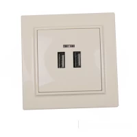Розетка USB (2 порта)  2 A Enzo Латте