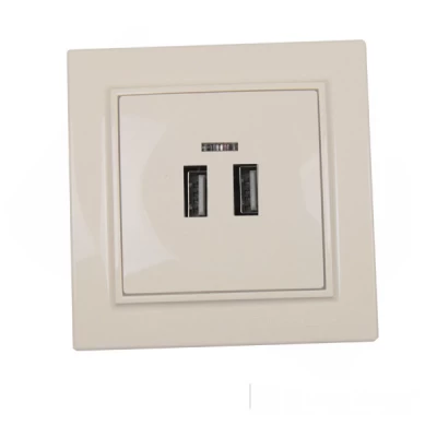 Розетка USB (2 порта)  2 A Enzo Латте