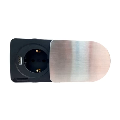 Компактная мебельная розетка 1 x 16 А , 1 x USB 2,1 А, провод 3 x 1.5 mm² Компактная мебельная розетка 1 x 16 А , 1 x USB 2,1 А, провод 3 x 1.5 mm²