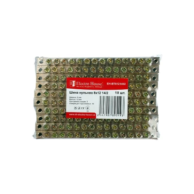 Шина нулевая 8х12 мм² 14/2 (2 отверстия)