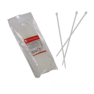 Стяжка кабельная Белый 5х200 мм  100шт./п.