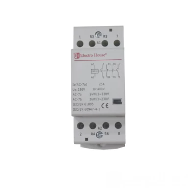 Контактор модульный 4P 25A 220-230 В, 2 нормально открытых + 2 нормально закрытых контакты