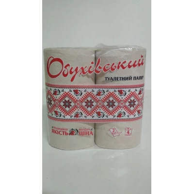 Бумага в туалет макулатурная ОБУХОВСКАЯ 4 рулона в упаковке(1 пачка)