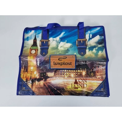 Полипропиленовая сумка хозяйственная с цветным рисунком (40*40) Лондон (10 шт) Полипропиленовая сумка хозяйственная с цветным рисунком (40*40) Лондон (10 шт)