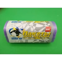 Мусорный пакет 35литров (50шт)Бравый Кок(фиолетовые) (1 рул)