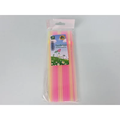 Трубочка для  коктейлей люминисцентная  (25шт) ТМ 