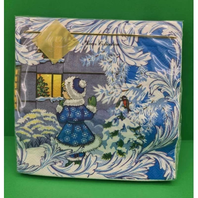 Новогодняя салфетка (ЗЗхЗЗ, 20шт) LuxyНГНовогодний визит        (504) (1 пачка)